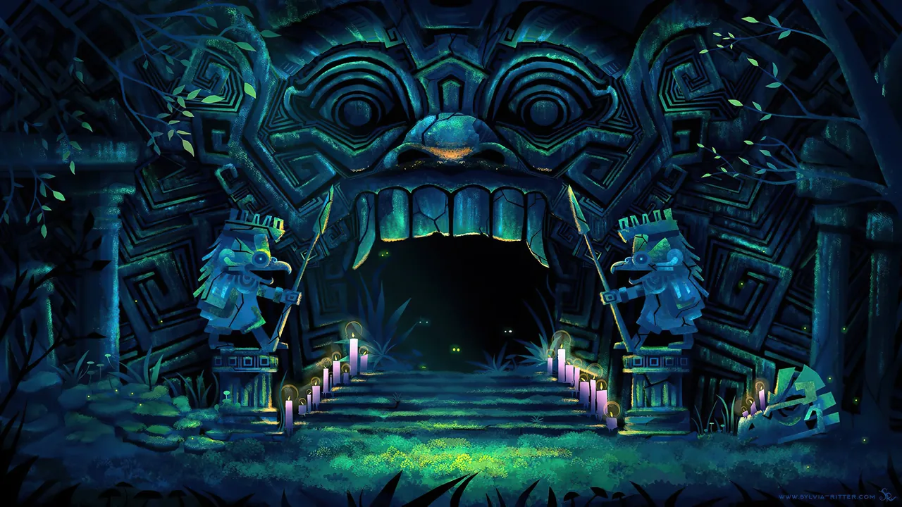 Ancient Ruins Temple Entrance