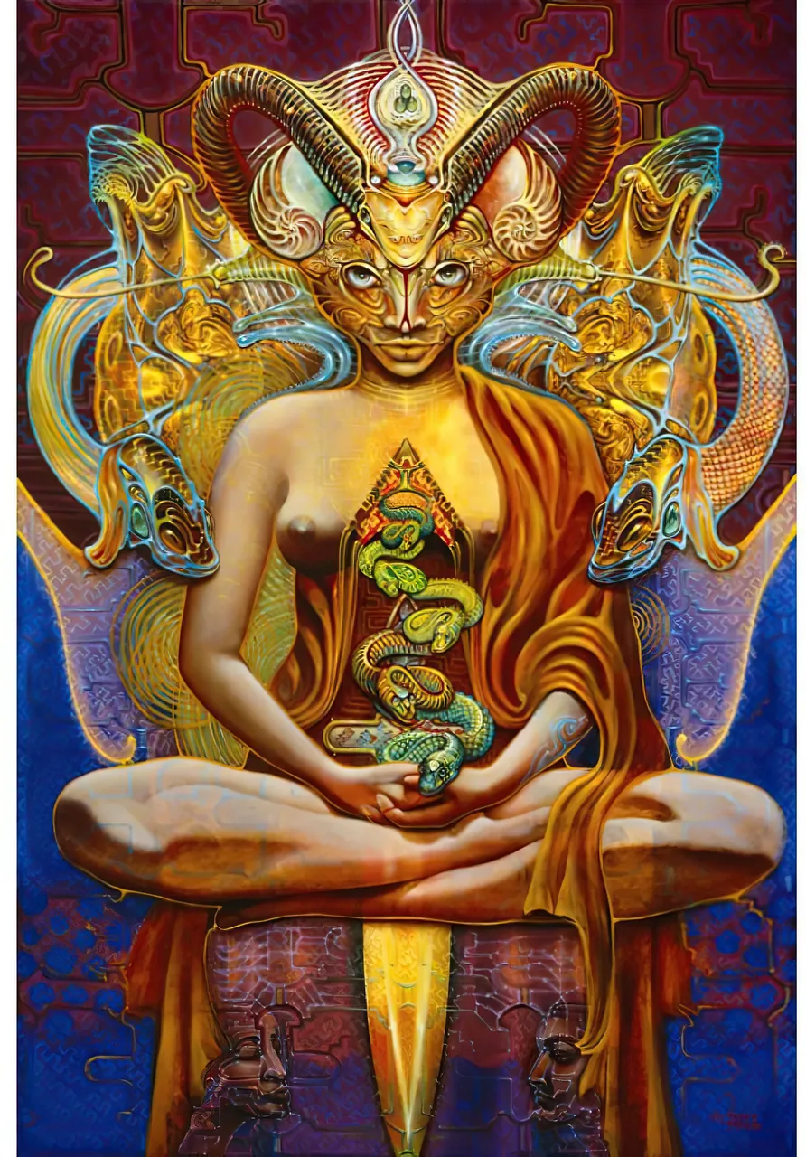 Golden Buddha with Serpent