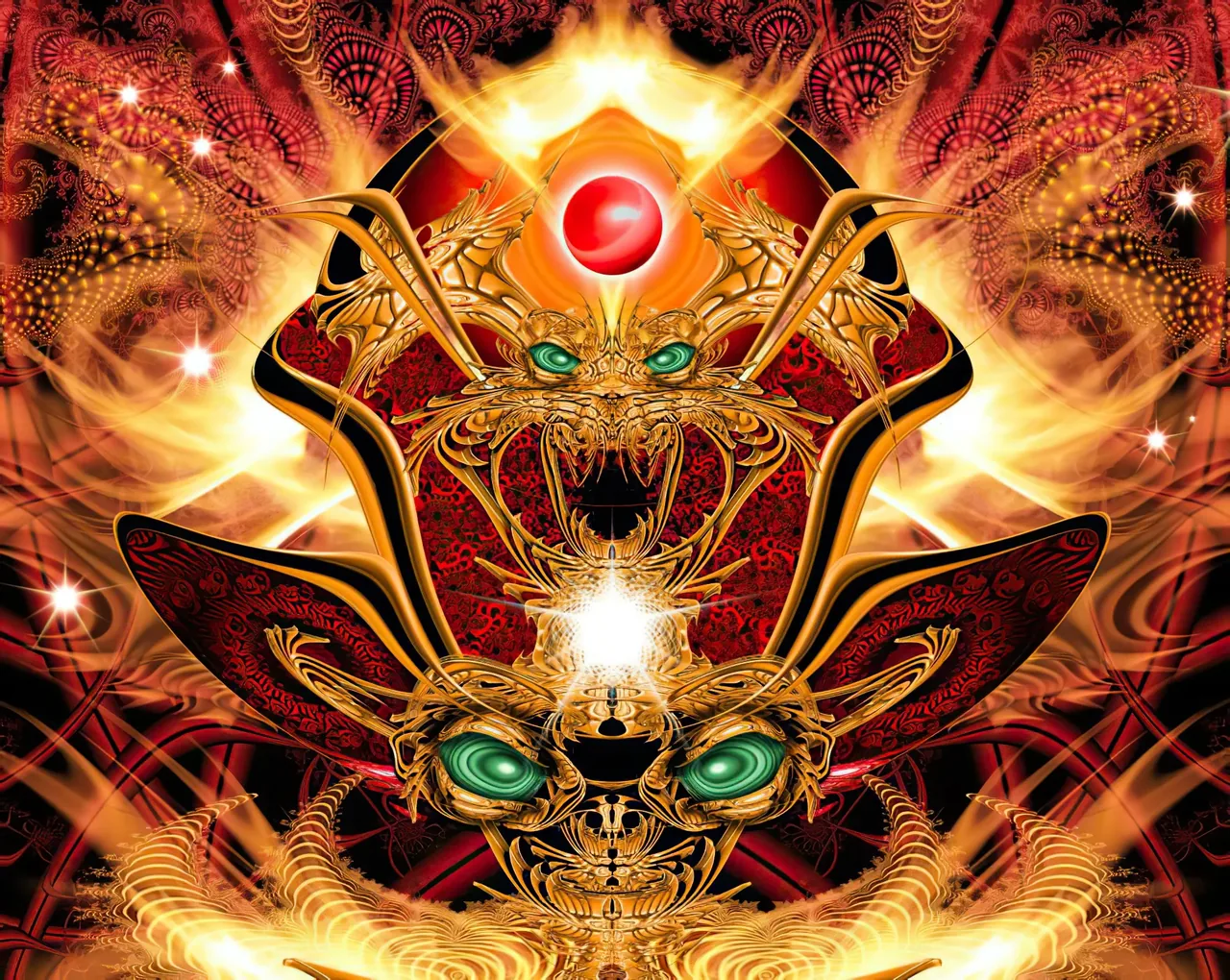 Flaming Red Sun Guardian