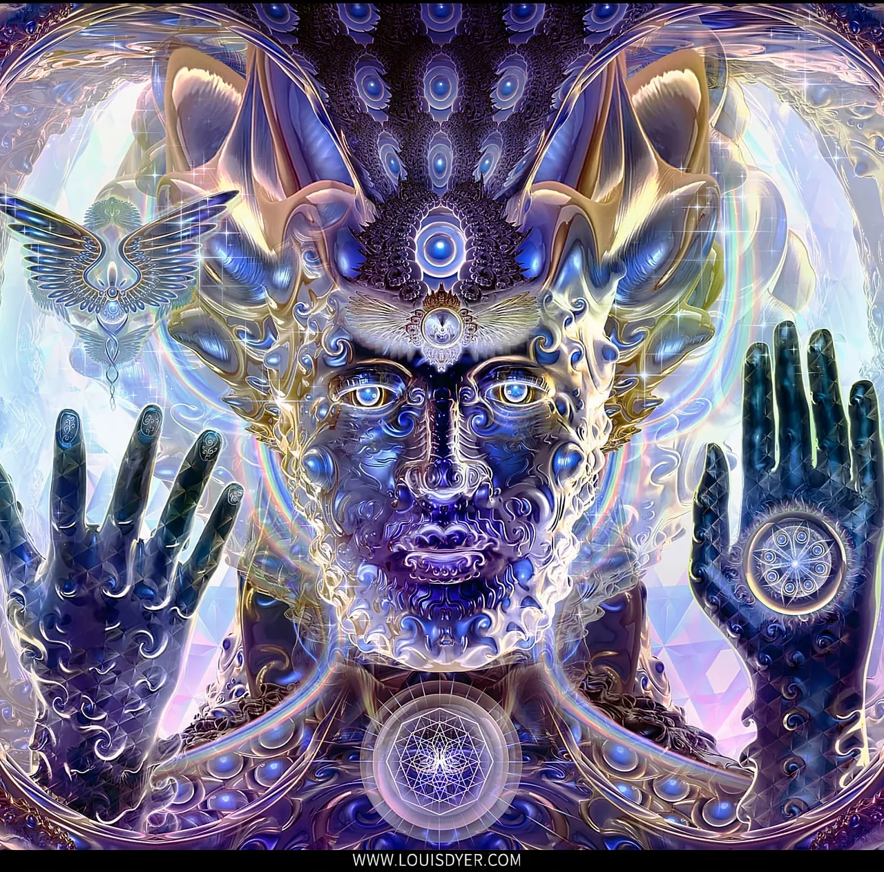 Blue Many-Eyed Hand Guardian