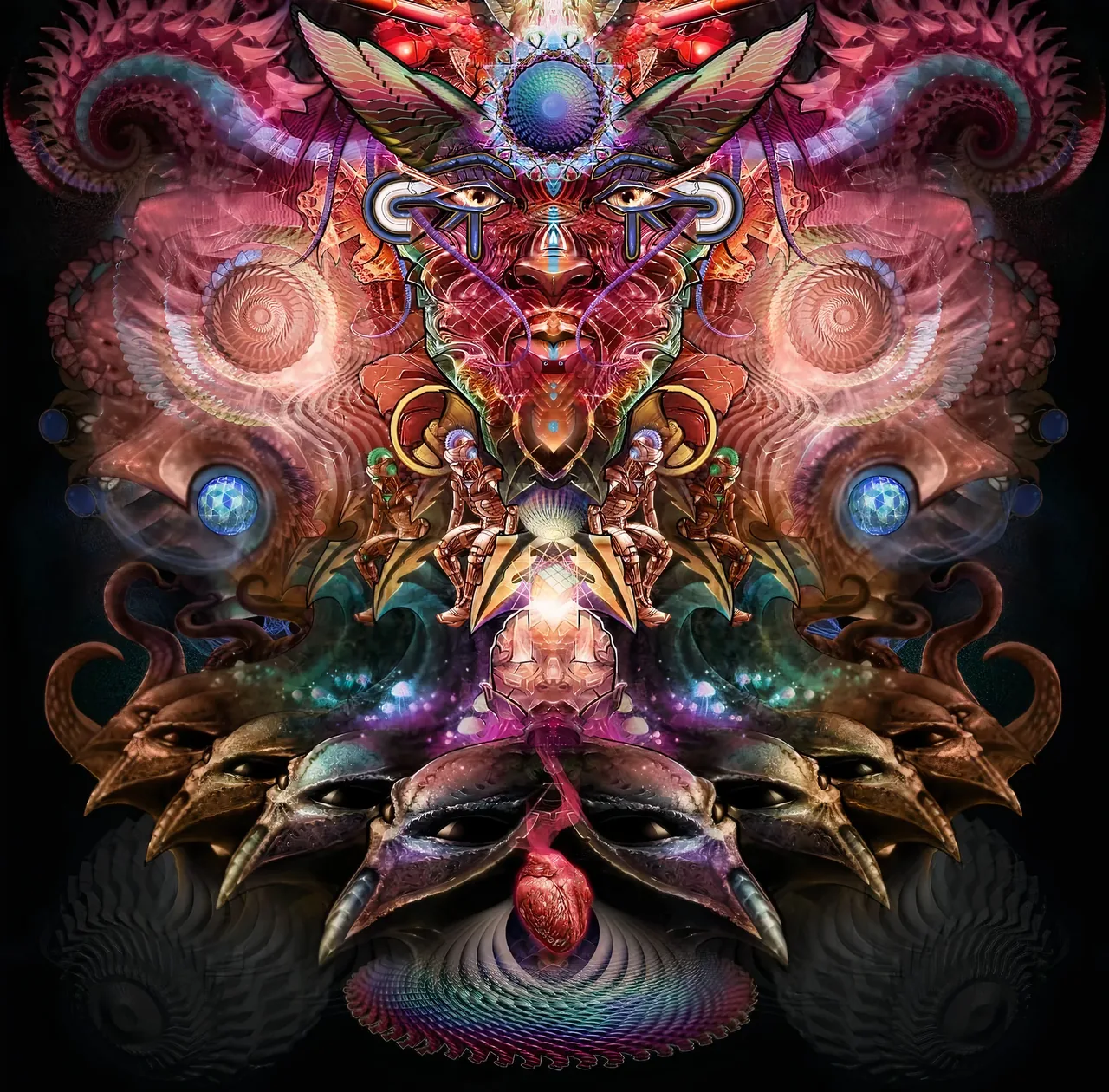 Red Horned Cosmic Deity