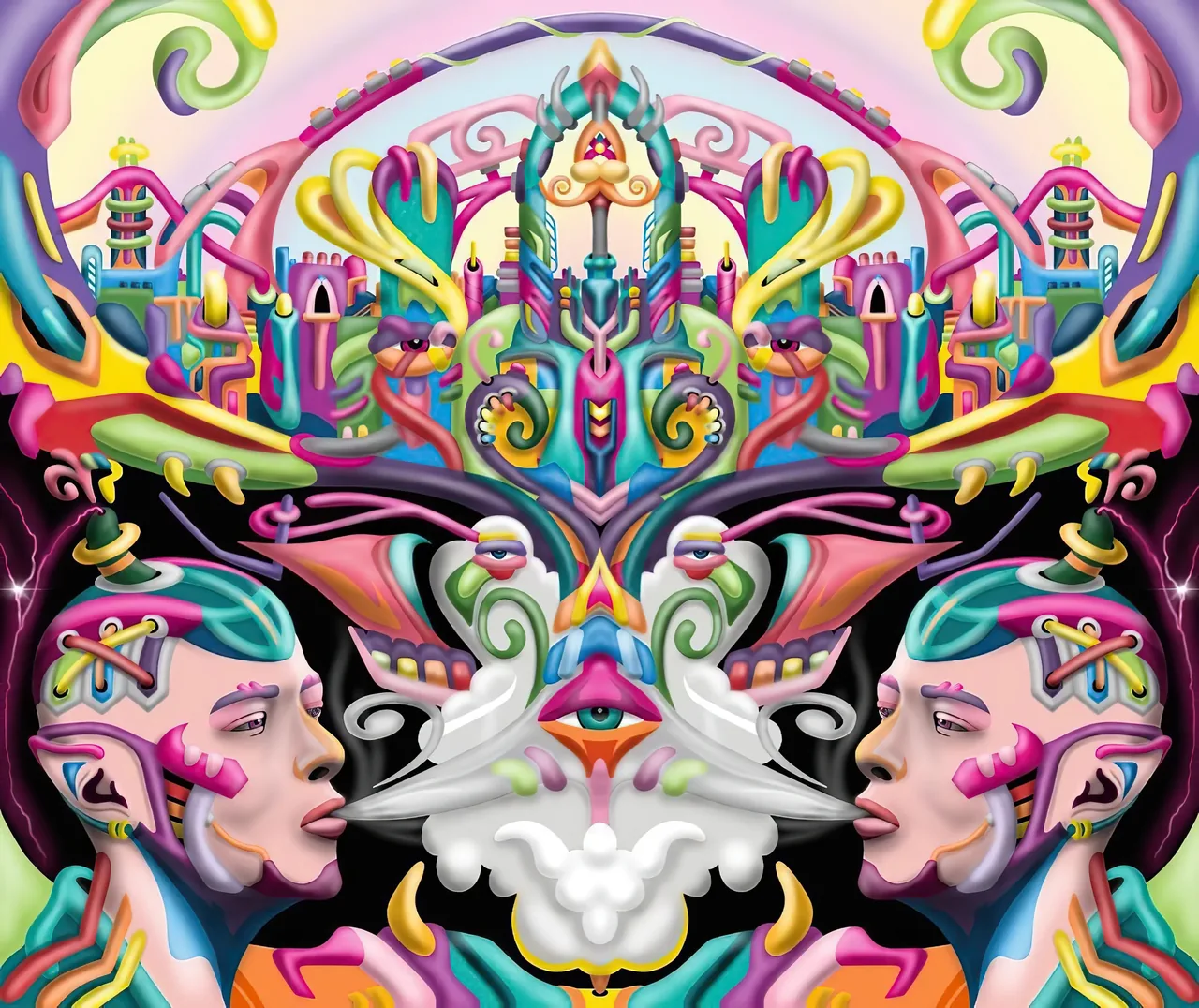 Twin Faces at the Candy Temple