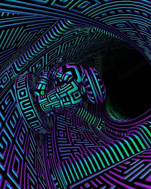 Spiraling Labyrinth Tunnel